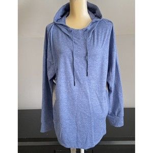 Serene Tangerine Soft Pullover Top with Hood Size XX-Large Blue & Gray